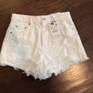 Zara high waist white short